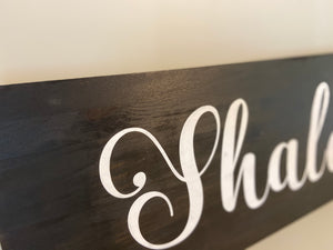 Black Horizontal Shalom Sign