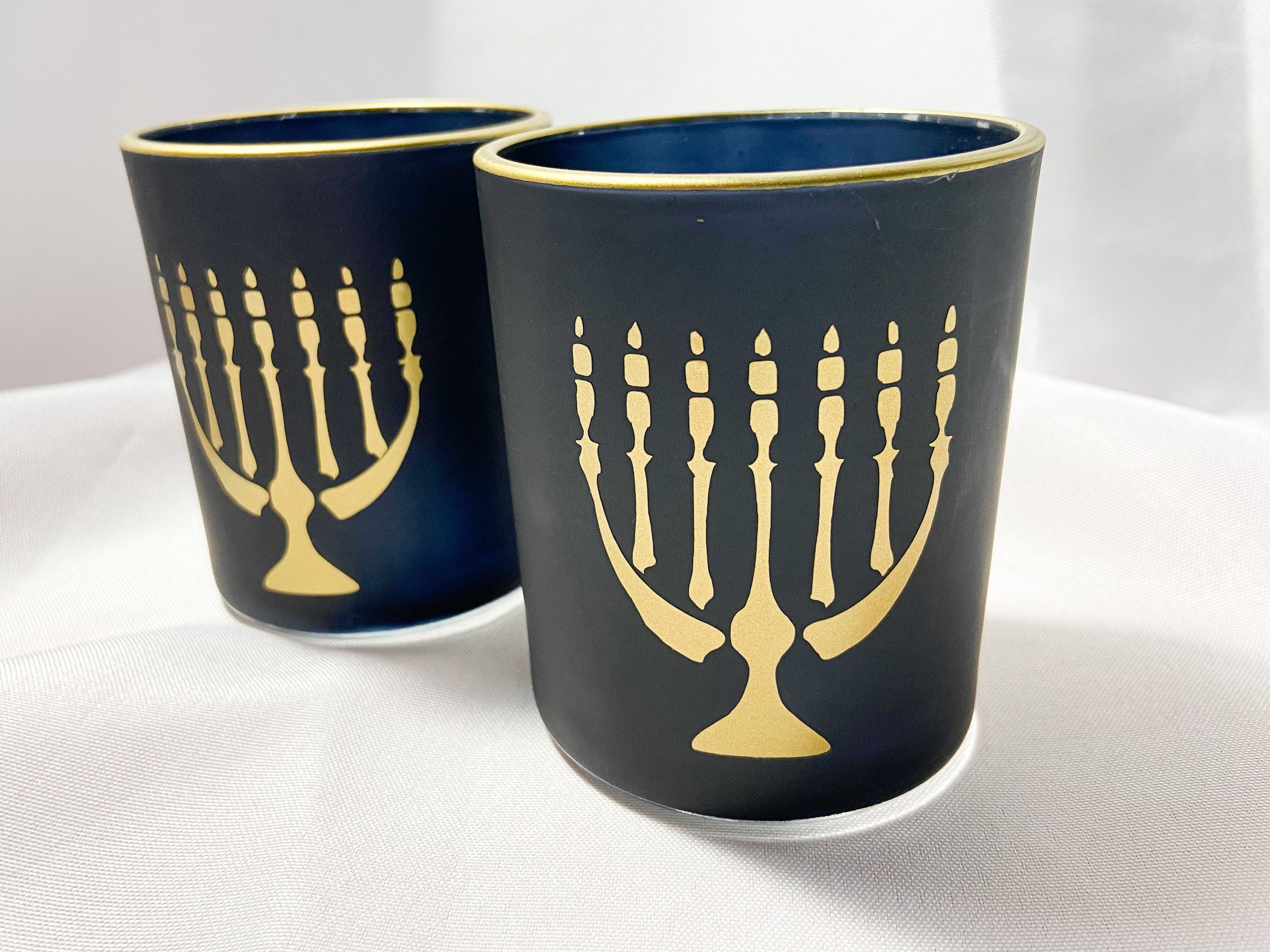 Frosted Glass Menorah Cups (set of 2)